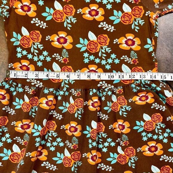 Ann Loren Girls Floral Fall Long Sleeve Dress 11/12 - Picture 7 of 9